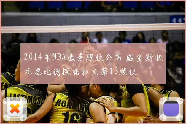 2014年NBA选秀顺位公布 威金斯状元恩比德探花拉文第13顺位